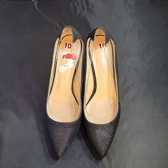 BRAND NEW RAMPAGE POINTED TOE SEQUINS HIGH HEEL STILETTOS WOMEN"S SHOE - Picture 2 of 14